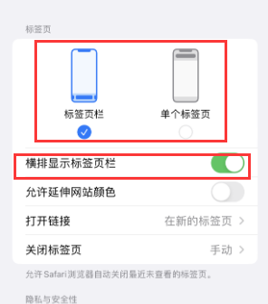 安徽iPhone授权维修分享Safari浏览器如何切换标签栏位置 