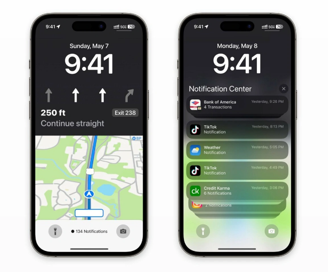 安徽苹果维修服务分享iOS17锁屏地图导航半屏显示长什么样 